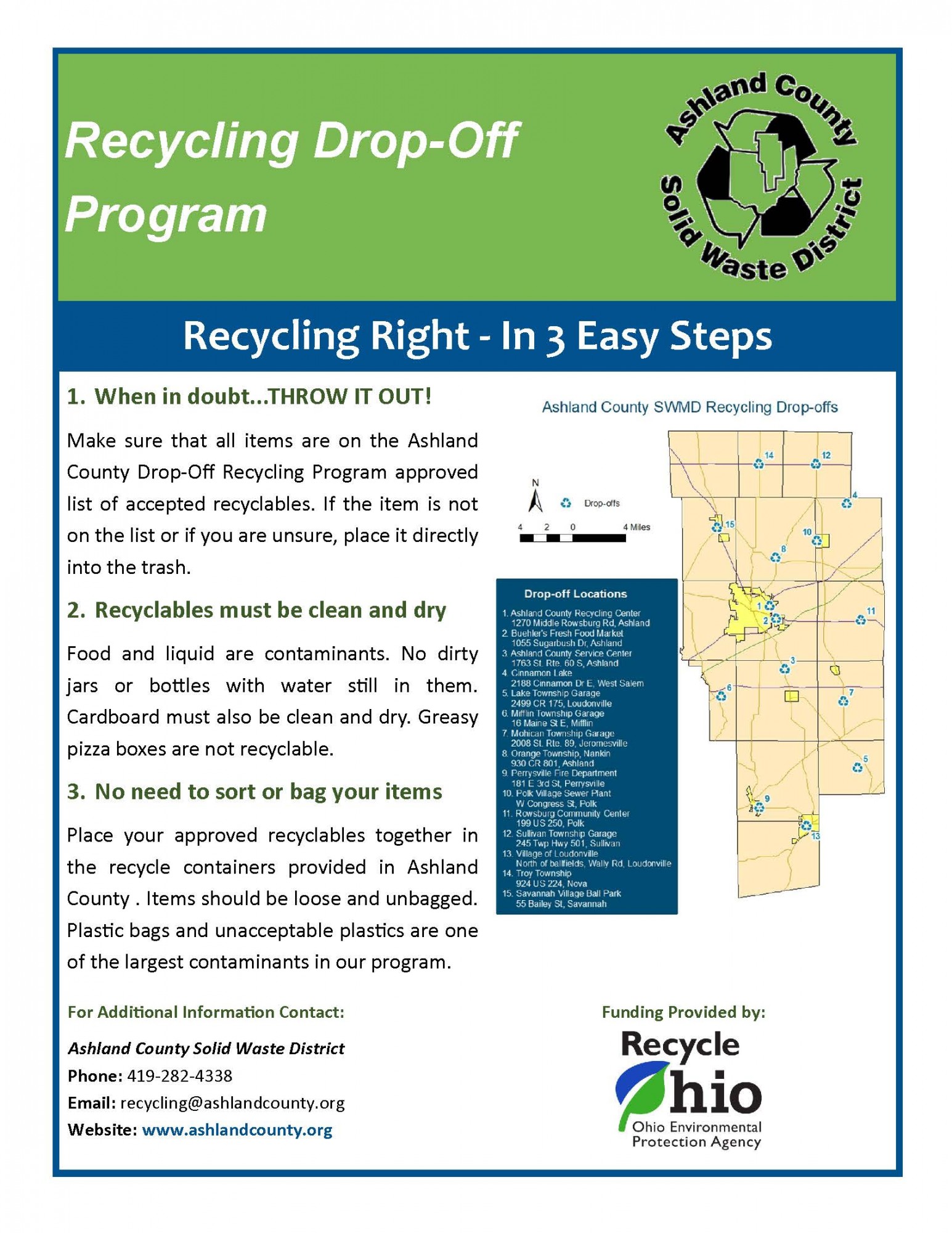1st Flyer - Ashland County Recycling Right Flyer